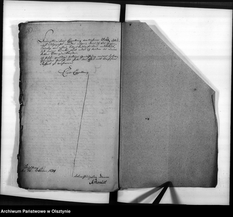 image.from.unit.number "Anstellung des Kanzleigehülfen Schidt [Friedrich]"