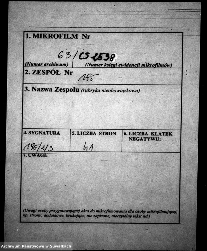 image.from.unit.number "Dowody do Aktów Małżeństw Parafii Ewang. Wiżayny z. r. 1846"