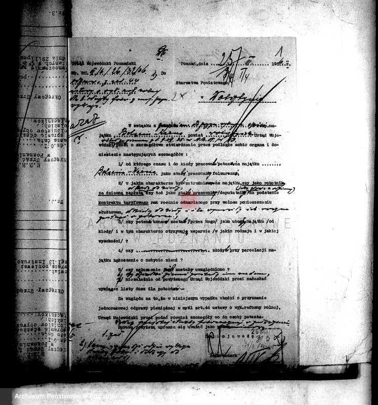 Obraz 6 z jednostki "Majątek Bolęcin-Karna powiatu wolsztyńskiego odprawy z art. 44 ustawy o wykonaniu reformy rolnej"