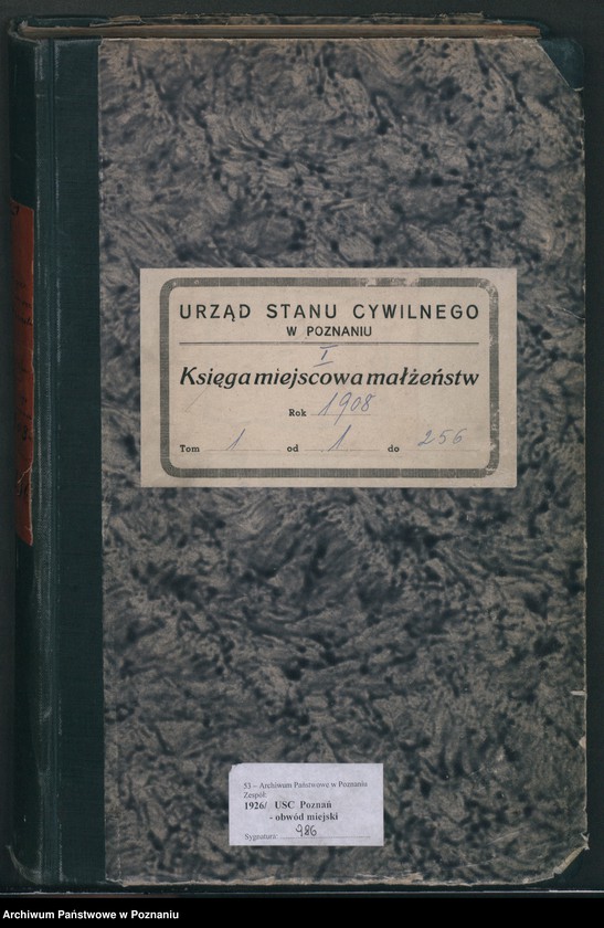 Obraz 2 z jednostki "Księga miejscowa małżeństw tom I [Rejestr główny małżeństw]"