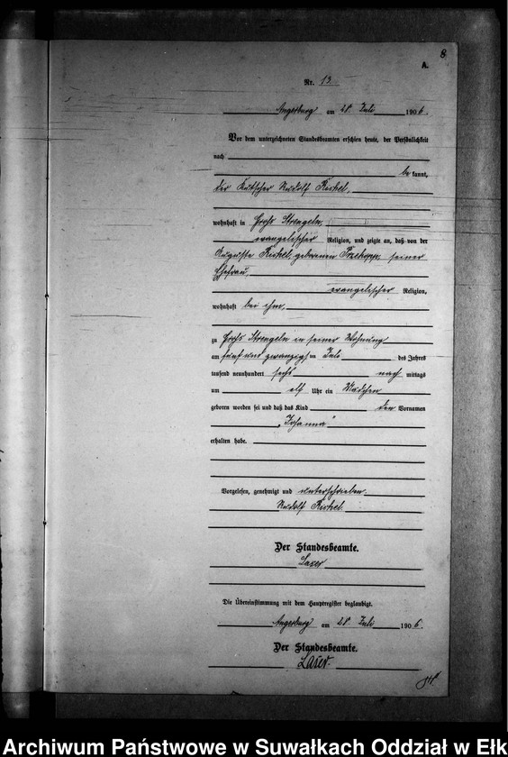 image.from.unit.number "Geburts-Neben-Register des Preussischen Standes-Amtes Gr. Strengeln Kreis Angerburg"