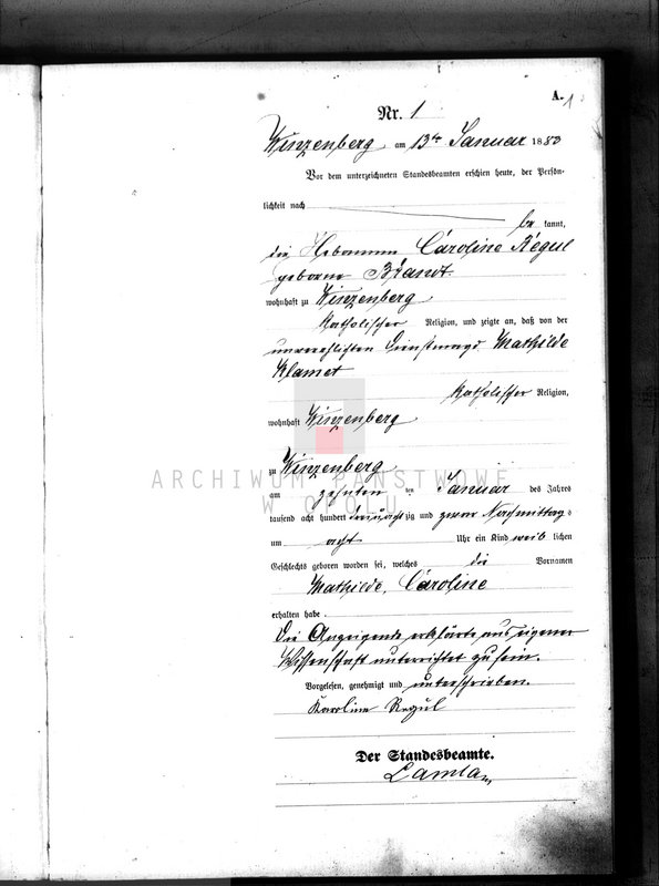 Obraz z jednostki "Geburts-Haupt-Register Standesamts Winzenberg pro 1883"