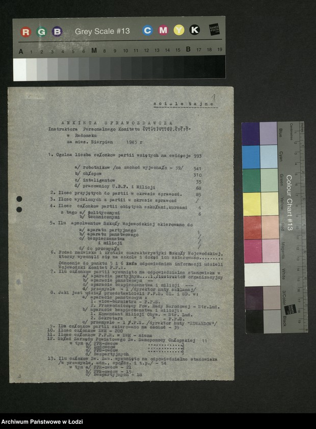 Obraz 2 z jednostki "Ankiety sprawozdawcze instruktora Komitetu Powiatowego Radomsko [z załącznikami]"