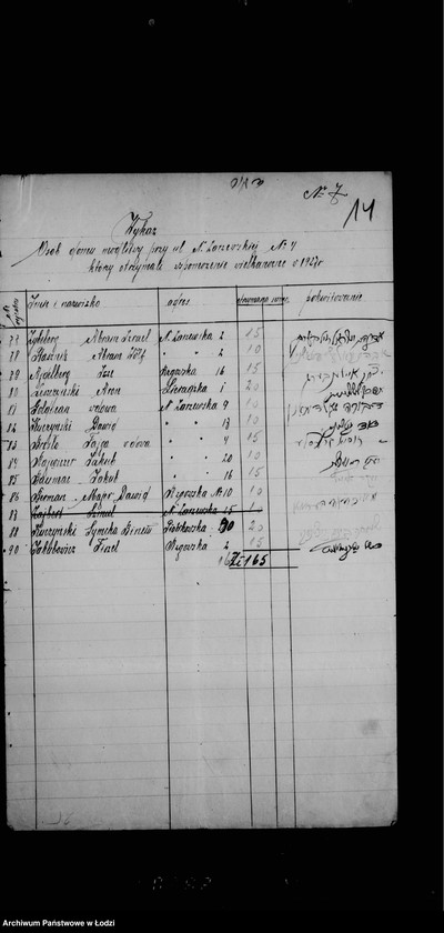 Obraz 16 z jednostki "Rejestracja Górnego Rynku i okolicy - odn. "zasiłków wielkanocnych""