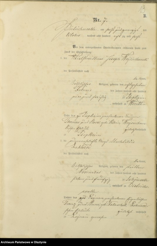 image.from.unit.number "Heiraths-Haupt-Register Nr 1 - 16"