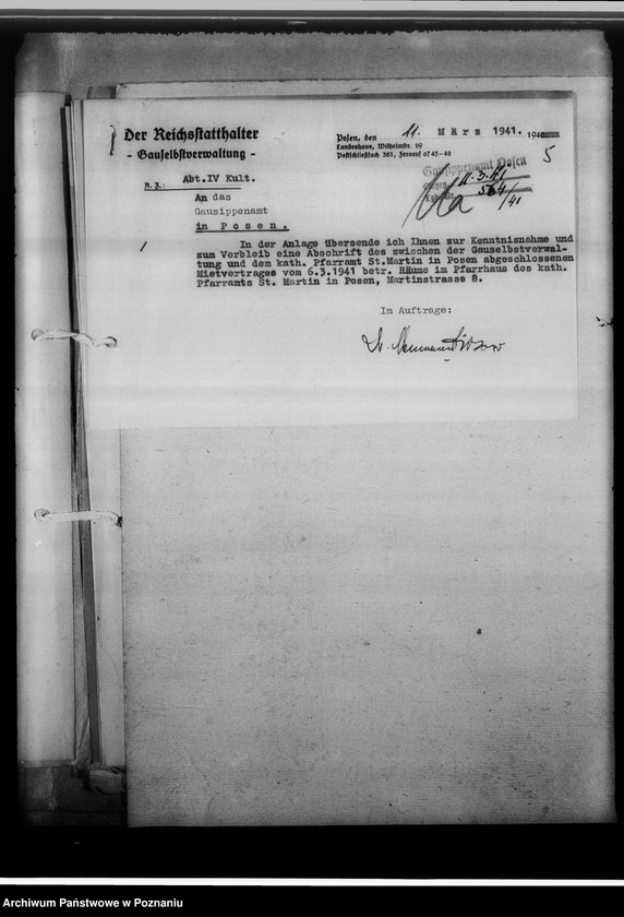 Obraz 9 z jednostki "[Wytyczne i korespondencja w sprawie zabezpieczenia magazynów archiwalnych]"