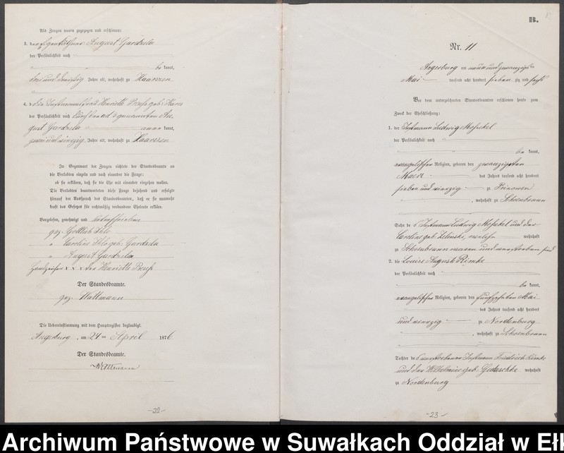 image.from.unit.number "Heiraths-Neben-Register des Preussischen Standes-Amtes Angerburg Kreis Angerburg"