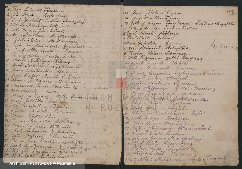 Obraz 10 z jednostki "[Księga rejestracji czeladników zatrudnionych u mistrzów piekarskich w Lesznie]"