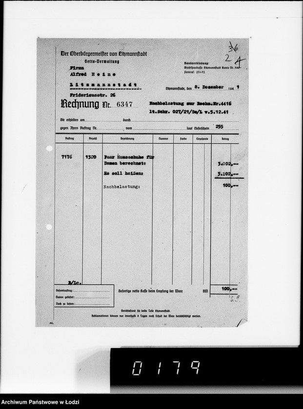 Obraz 6 z jednostki "Firma Heine Litzmannstadt.[Zakup obuwia i towarów włókienniczych]"