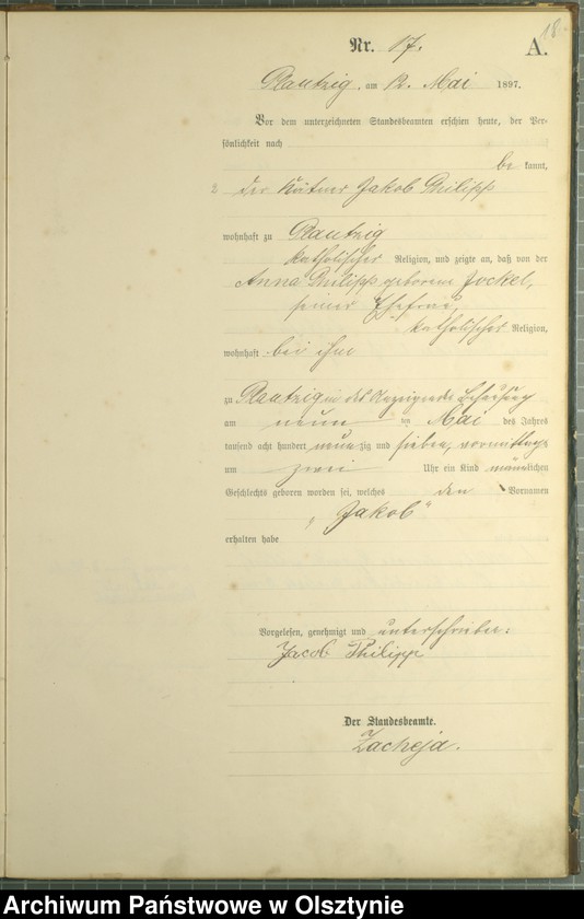 image.from.unit.number "Geburts-Haupt-Register Nr 1 - 46"