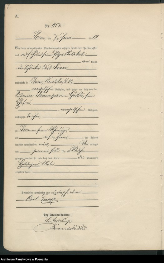 Obraz 11 z jednostki "Księga miejscowa urodzeń t. IV"