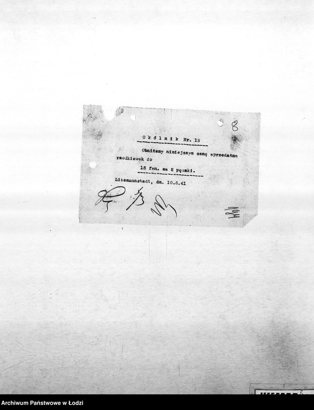 Obraz 11 z jednostki "[Okólniki różnych wydziałów i oddziałów (warzyw, kart, kuchni, mleczarni itd.) przesyłane do PSŻ]"