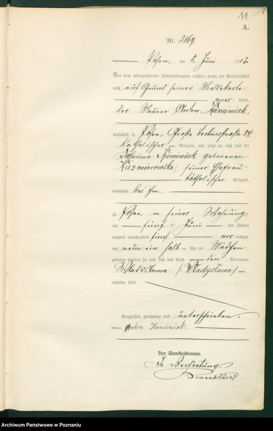 Obraz 13 z jednostki "Księga miejscowa urodzeń tom V"