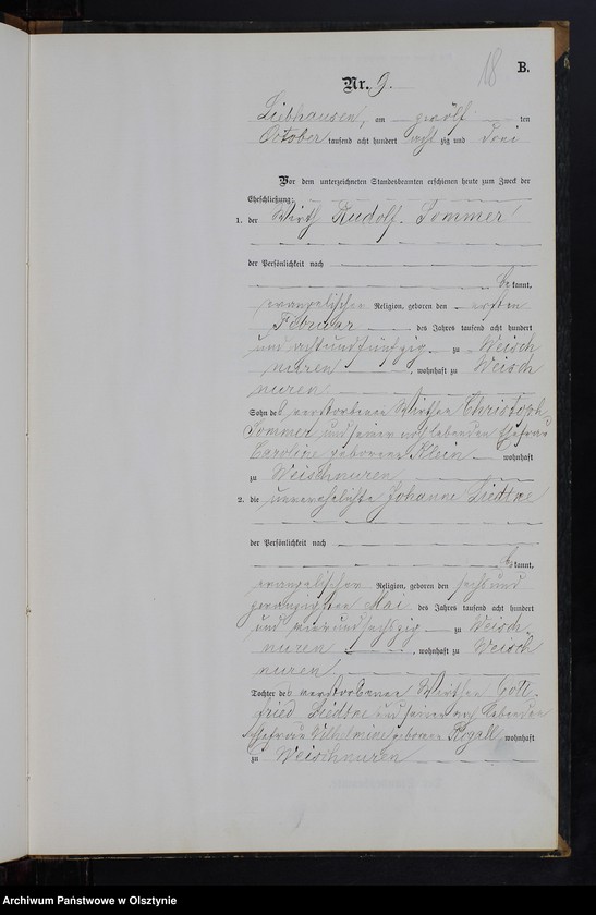 Obraz 20 z jednostki "Heiraths-Neben-Register Nr 1 - 11"