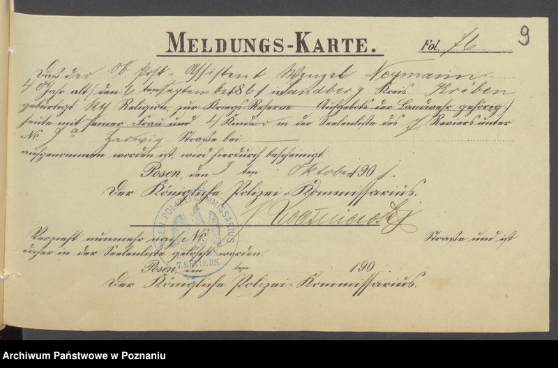 Obraz 11 z jednostki "Die von den Verlobten beigebrachten Urkunden zur Eheschliessung pro 1901. Vol XVI"