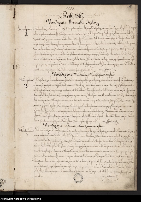 image.from.unit "Księga duplikat do zapisywania Aktów Stanu Cywilnego urodzonych, zaślubionych i zmarłych parafii Sieciechowice za rok 1867"