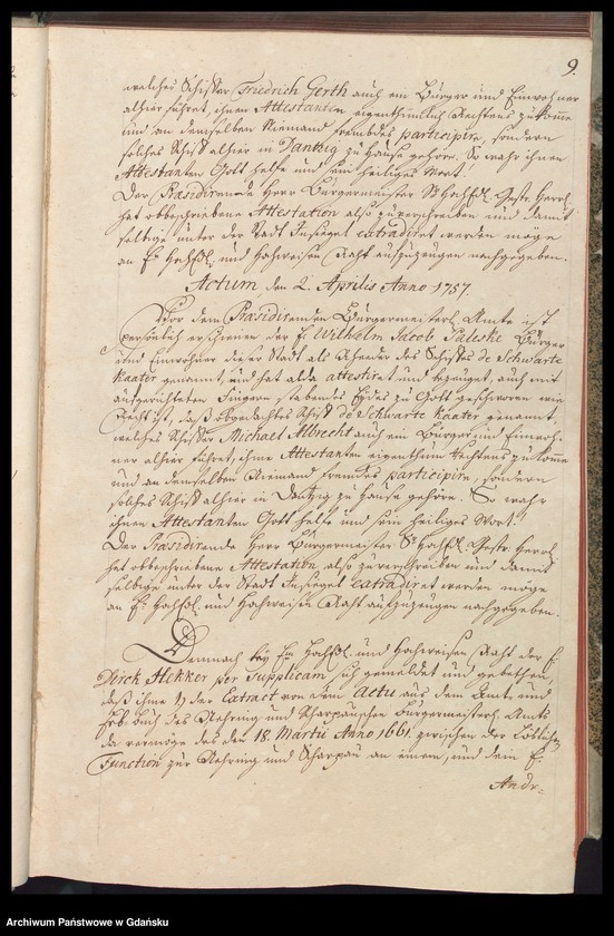 image.from.unit.number "Actum coram Officio […] Johannis Renner Praeconsulis ac Praesidis [17.III.1757-14.III.1758] Johannis Renner nec non Fisci Administratoris [6.IV.1757-25.II.1758] /indeks/"