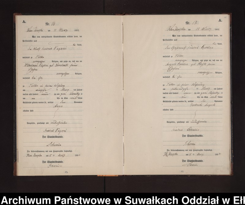 image.from.unit.number "Geburts-Neben-Register des Preussischen Standes-Amtes Gr. Konopken Kreis Loetzen"
