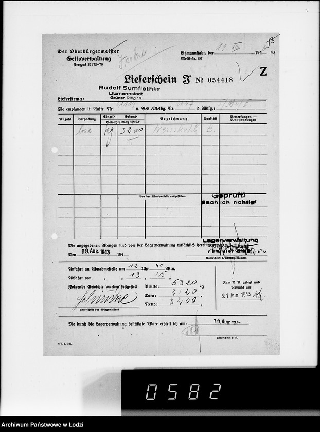 Obraz 18 z jednostki "Lebensmitteleinkauf. Aufträge, Lieferscheinen und Rechnungen 21081-21120"