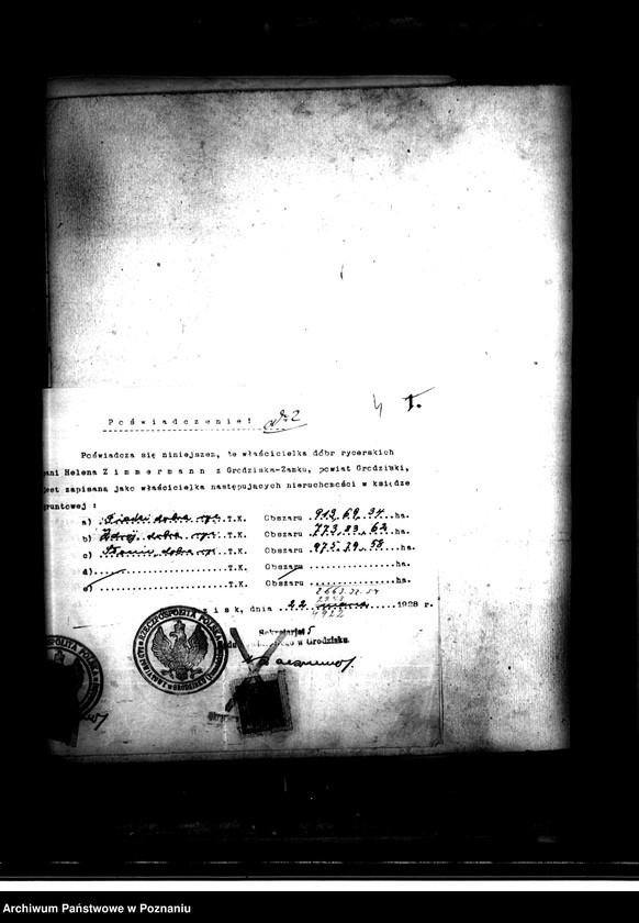 image.from.unit.number "Majątek Grodzisk powiatu nowotomyskiego wyłączenie z art. 4 i 5 ustawy o wykonaniu reformy rolnej Helena Zimmermann"