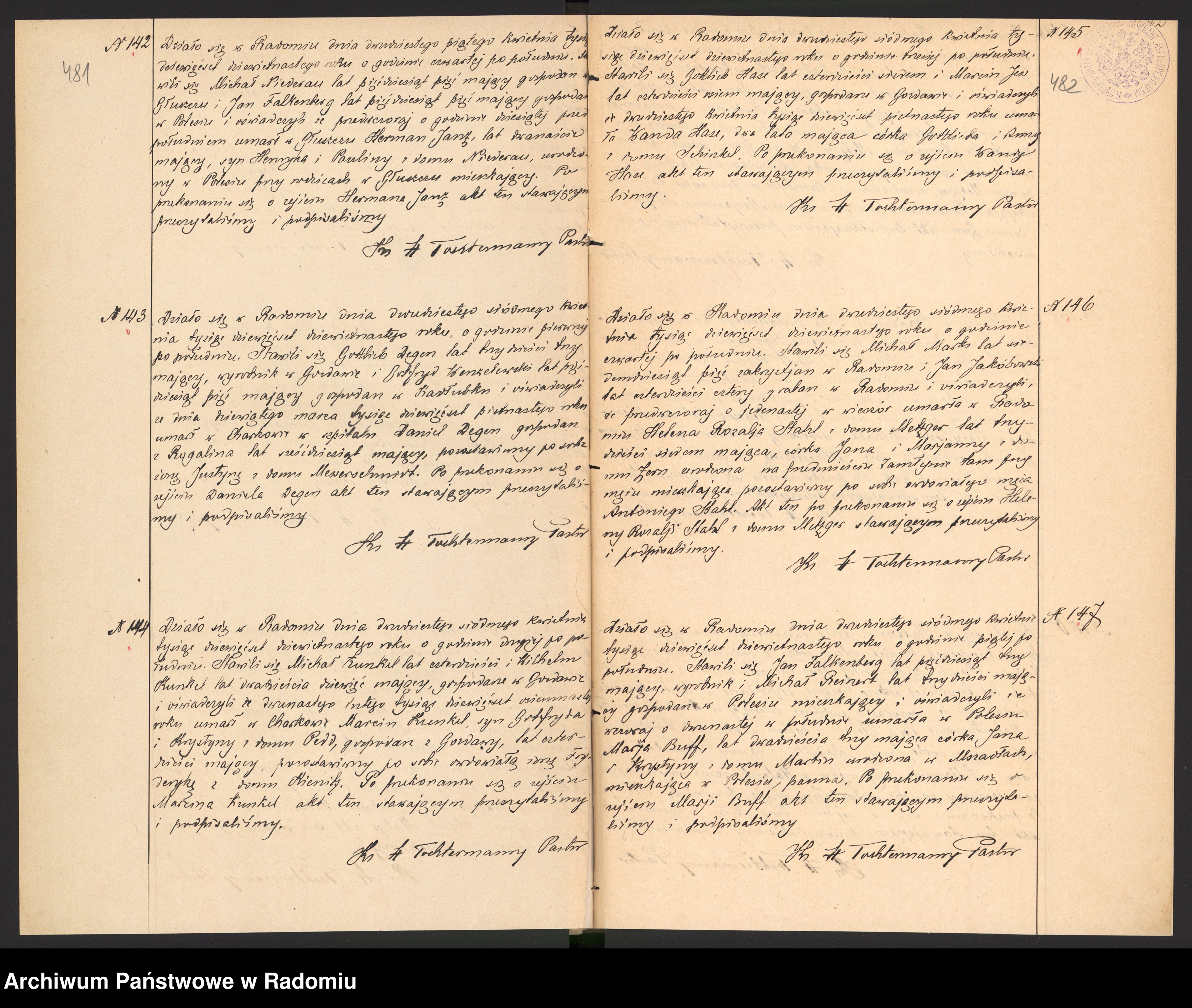 Skan z jednostki: [Unikat akt zmarłych parafii ewangelicko-augsburskiej Radom za lata 1909 (od N 49) - 1922]