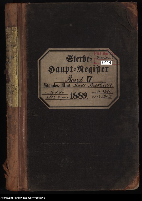 image.from.unit.number "Sterbe-Haupt-Register Breslau I 1889 Band 9"
