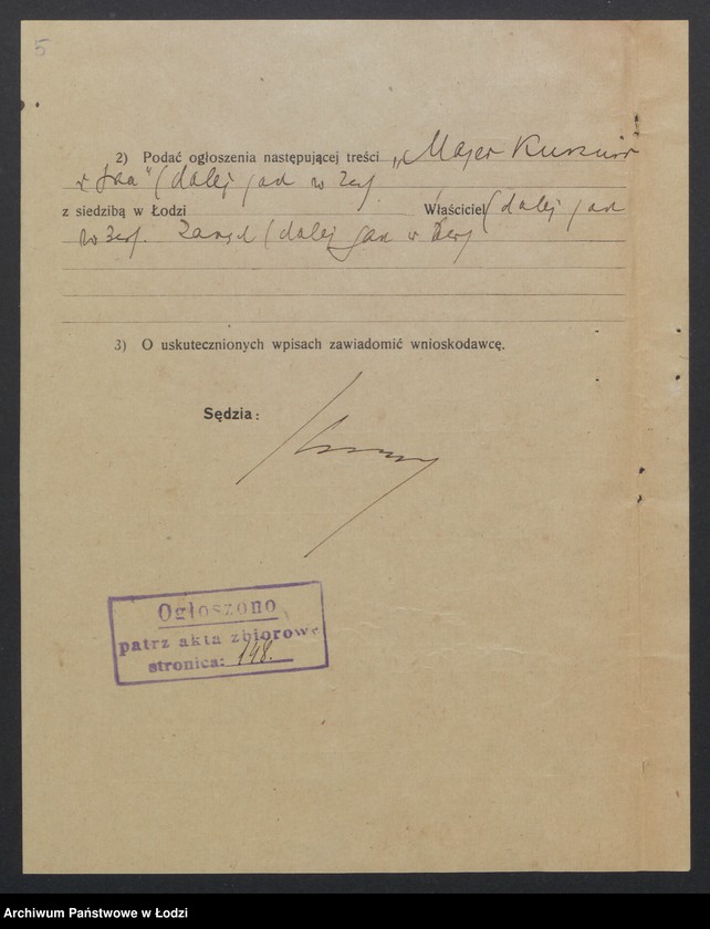 Obraz 7 z jednostki "Kusznir, Heller i S-ka – wyrób i sprzedaż towarów włókienniczych"