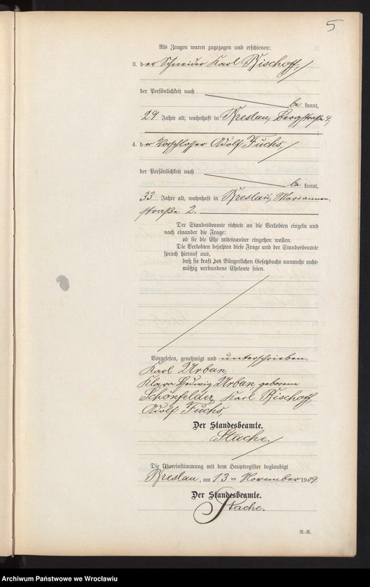 image.from.unit.number "Heiraths-Neben-Register Breslau I 1909 Band 6"