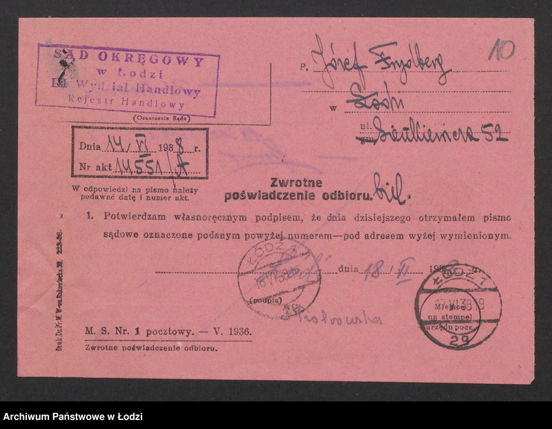 Obraz 12 z jednostki "Józef Frydberg – pośrednictwo handlowe"