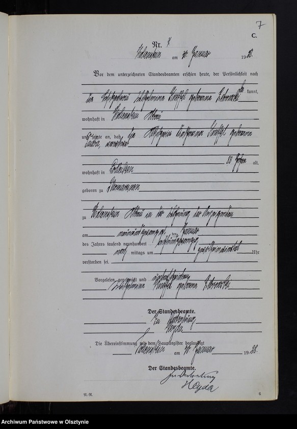 image.from.unit.number "Sterbe-Neben-Register Nr 1 - 85"