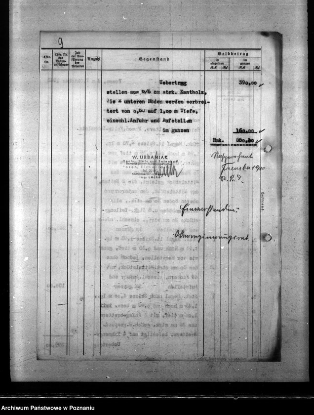 Obraz 13 z jednostki "Baupläne der Luftschutz und Brandwache für Dienstgebäude Posen, Felix- Dahn- Platz 17."