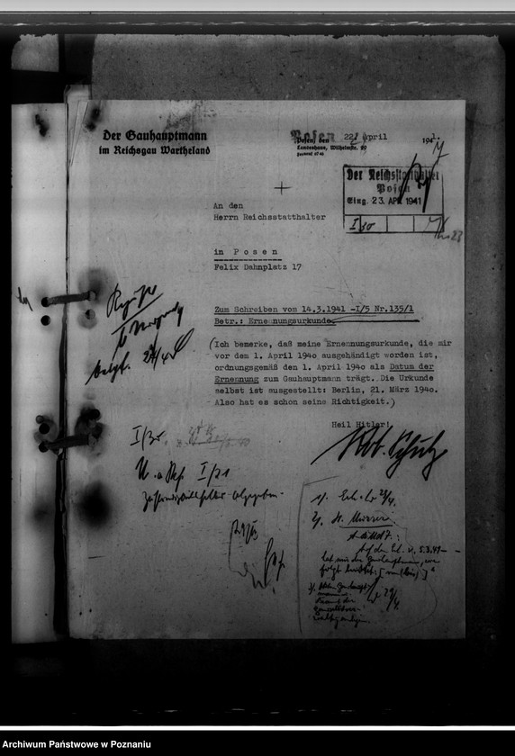 Obraz 11 z jednostki "Ernennung des Landeshauptmanns. Berufungen der Kreisräte"