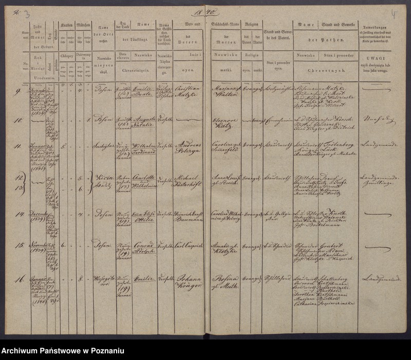 Obraz 5 z jednostki "[Akta urodzeń i chrztów, zgonów i pogrzebów, zapowiedzi i ślubów]"