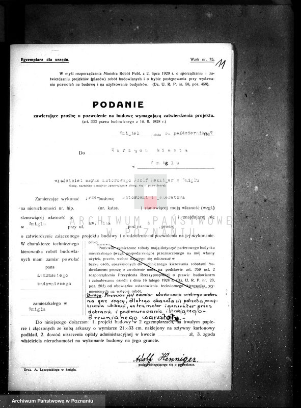 Obraz 15 z jednostki "/Przebudowa młyna A. Hennigera w Śmiglu, pow. kościański/"