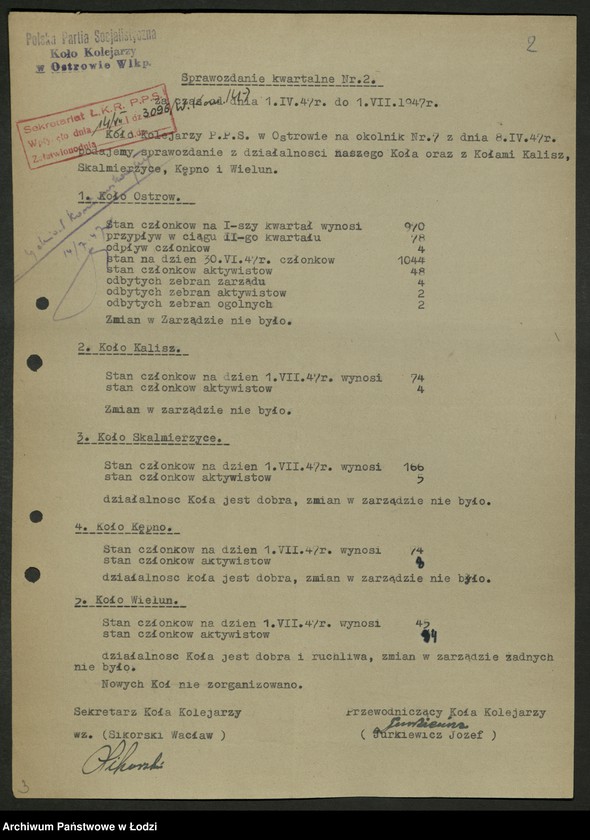 Obraz 3 z jednostki "Koło kolejowe PPS Ostrów Wielkopolski- sprawozdania, protokoły zebrań międzypartyjnych"