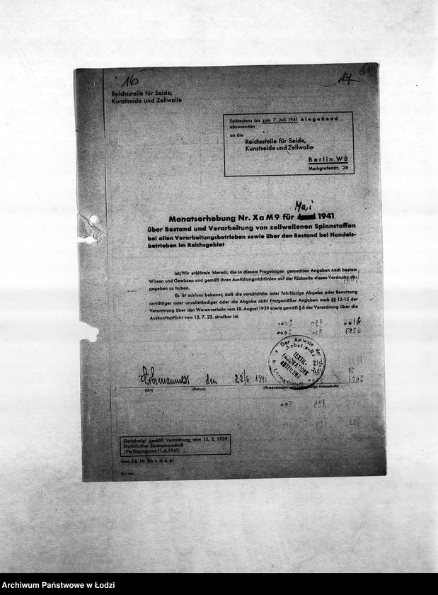 Obraz 19 z jednostki "Textil-Fabrikations-Abteilung [Produkcja i zapotrzebowanie materiałów dla resortu pracy]"