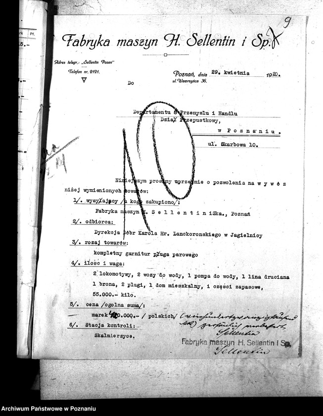 Obraz 14 z jednostki "Przepustki, wywóz maszyn rolniczych - ogólne"