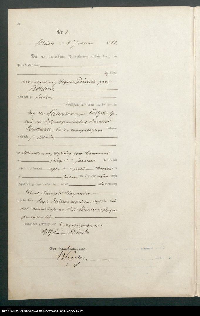 Obraz z jednostki "Geburts Register"