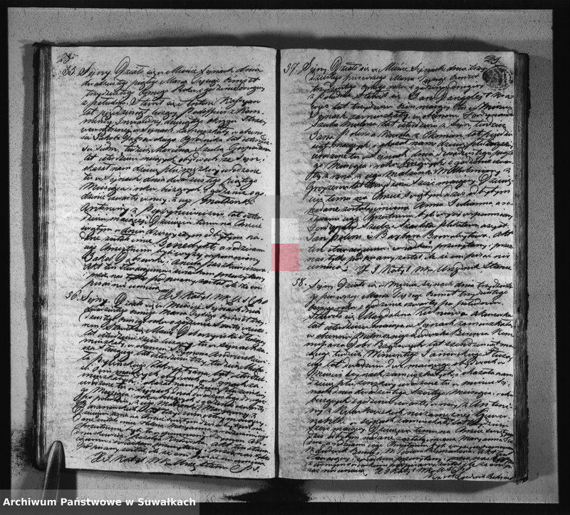 image.from.unit.number "Księga duplikat akt urodzonych, zaślubionych i umarłych w parafii sejneńskiey w roku 1838"