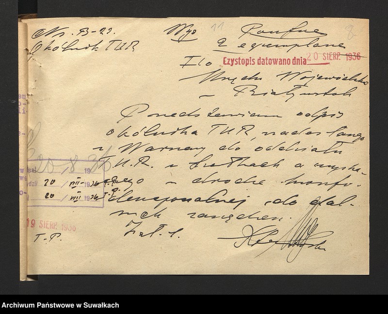 image.from.unit.number "[Wykaz związków zawodowych istniejących w powiecie wg. stanu na dzień 1. I 1937 r. oraz korespondencja]"