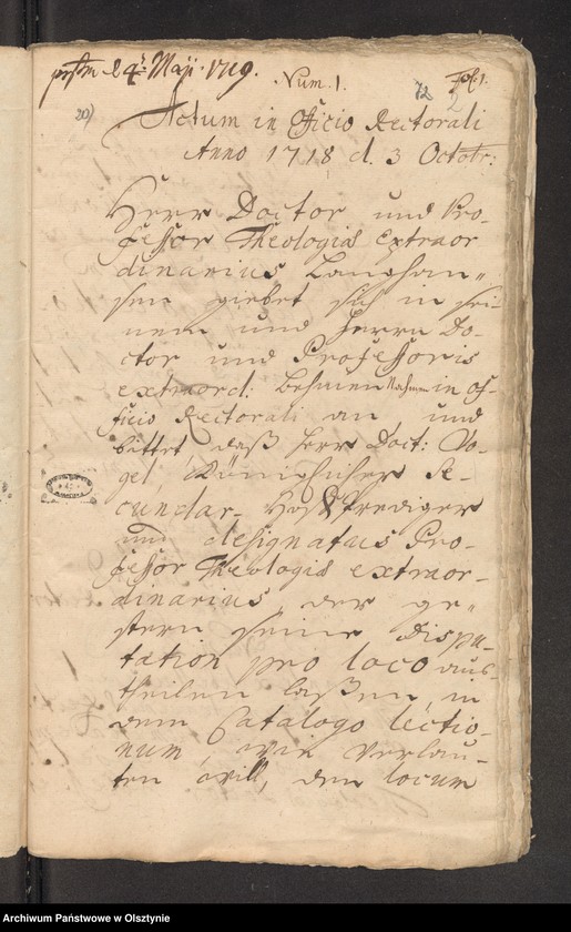 image.from.unit.number "In S. [Sachen] David Vogel mit D.[Doctor] [Johann] Behm und D [Doctor] . [Christoph] Langhansen wegen des Loci Professionis [załącznik]"