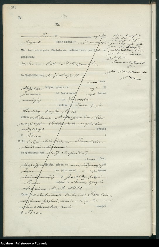 Obraz 16 z jednostki "Księga miejscowa małżeństw tom II [Rejestr główny małżeństw]"