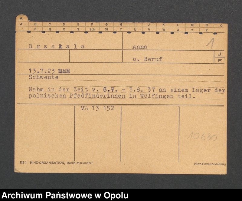 Obraz 3 z jednostki "[Brzakala Anna, ur.13.7.1923, zam. Schwente]"