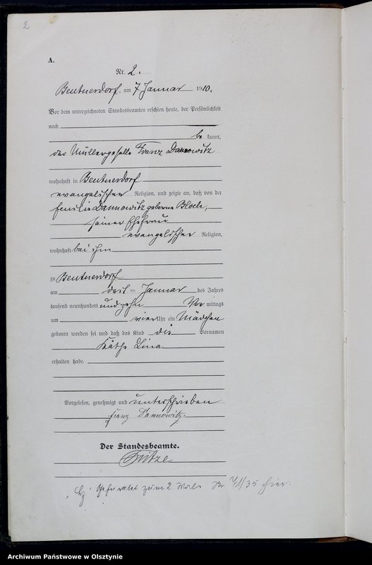 Obraz z jednostki "Geburts-Haupt-Register Nr 1 - 200"