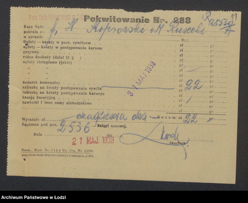 Obraz 13 z jednostki "Manel Rusecki, Hersz Lajbusz Koprowski- sprzedaż futer"