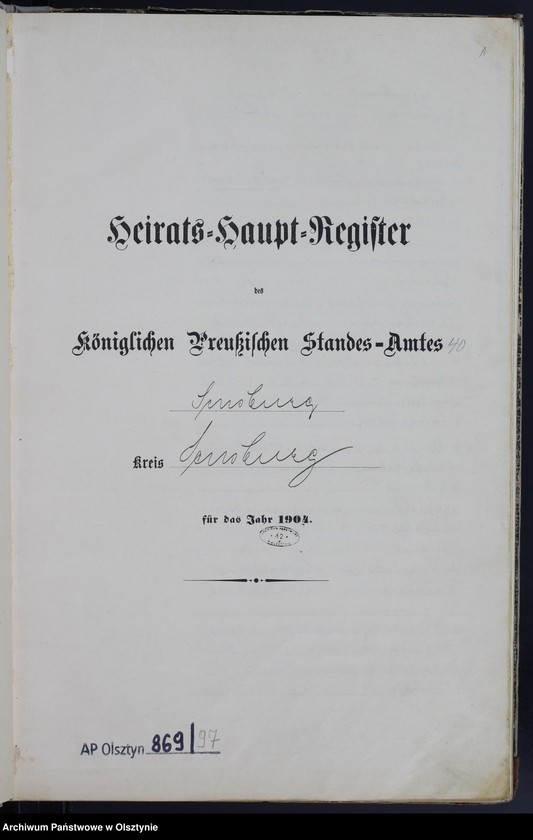 image.from.unit.number "Heiraths-Haupt-Register Nr 1 - 45"