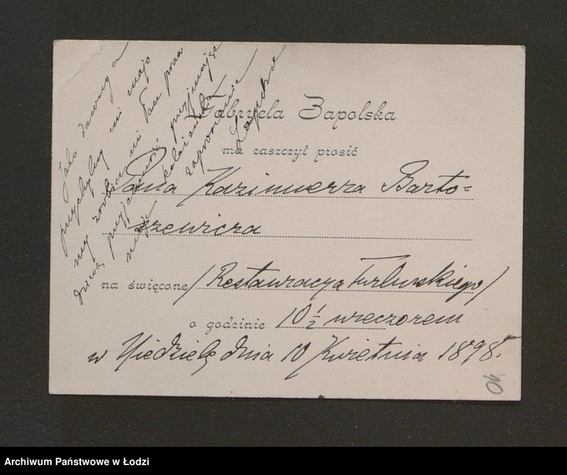 image.from.unit.number "[Listy Gabrieli Zapolskiej do Kazimierza Bartoszewicza]"