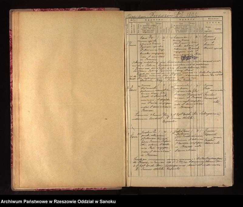 image.from.unit.number "Księga urodzeń, małżeństw i zgonów dla miejscowości Brzozów"