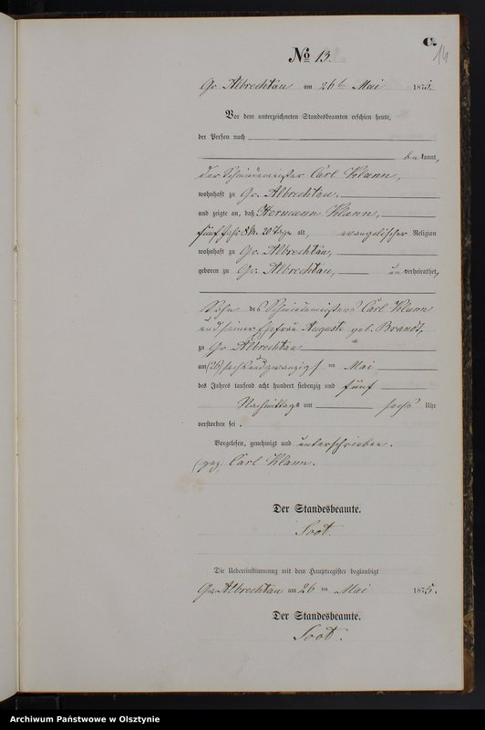 image.from.unit.number "Sterbe-Neben-Register Nr 1 - 28"