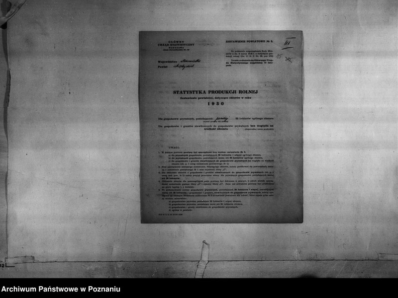 Obraz 17 z jednostki "/Statystyka produkcji rolnej - zestawienie powiatowe dotyczące zbiorów z terenu powiatu międzychodzkiego/"